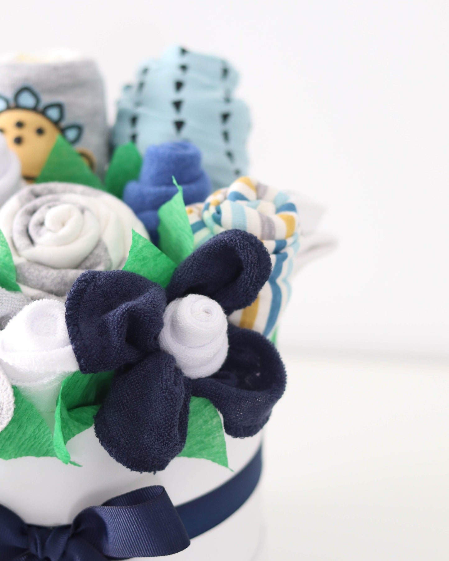 baby boy gift set washcloth flower