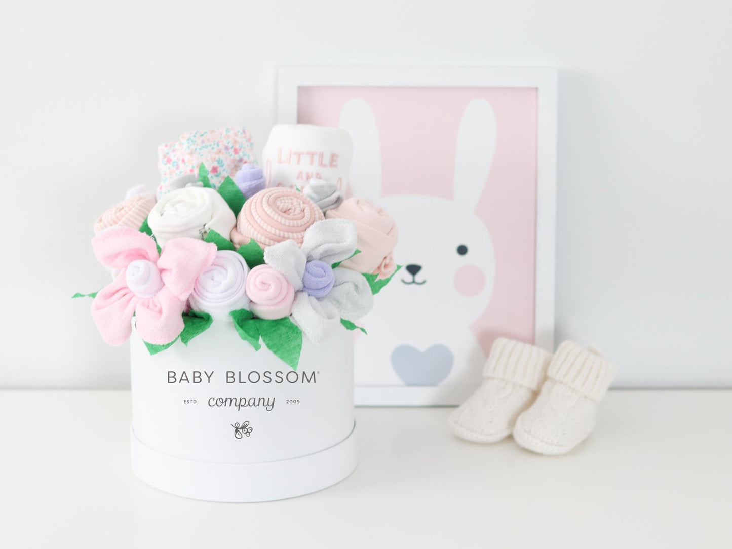 baby girl gift box dainty floral deluxe logo