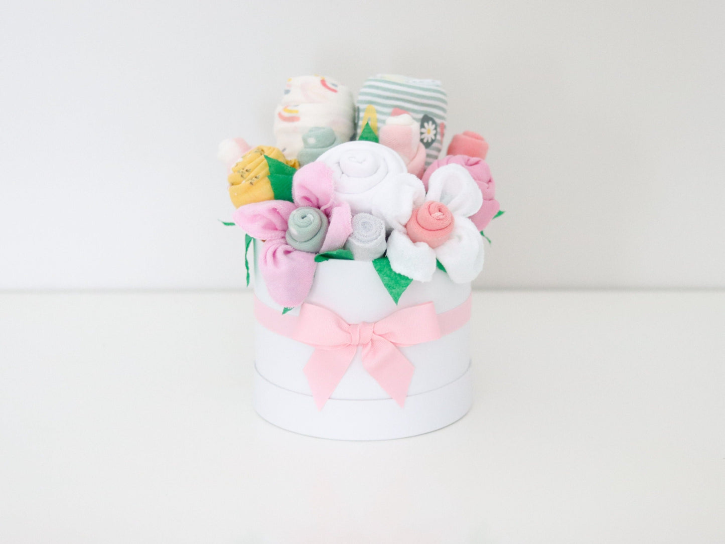 baby girl gift box rainbow floral