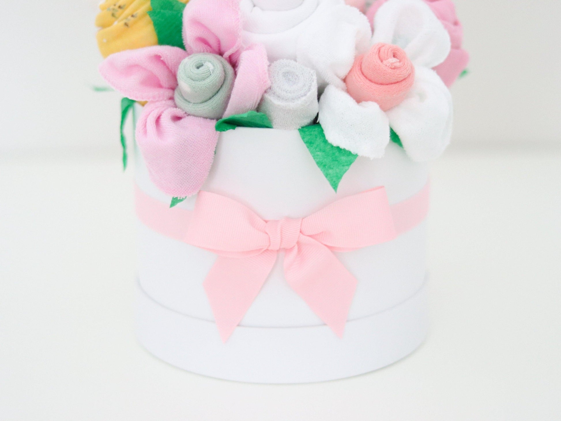 baby girl gift box with pink bow