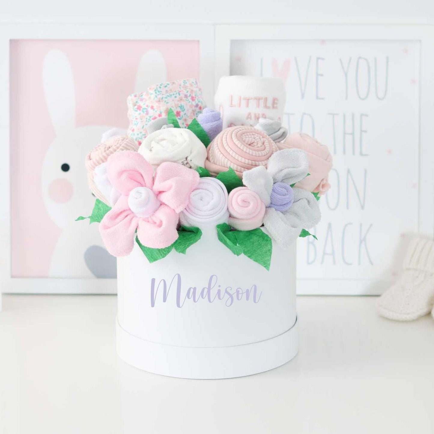 baby girl personalized gift box bouquet