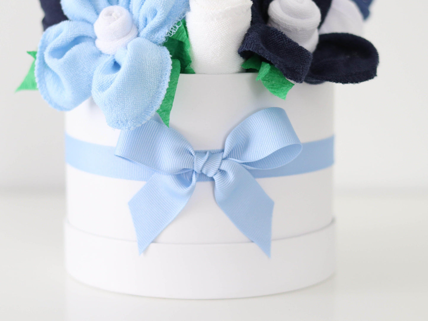 blue baby bouquet ribbon