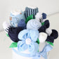 blue baby clothing flowers