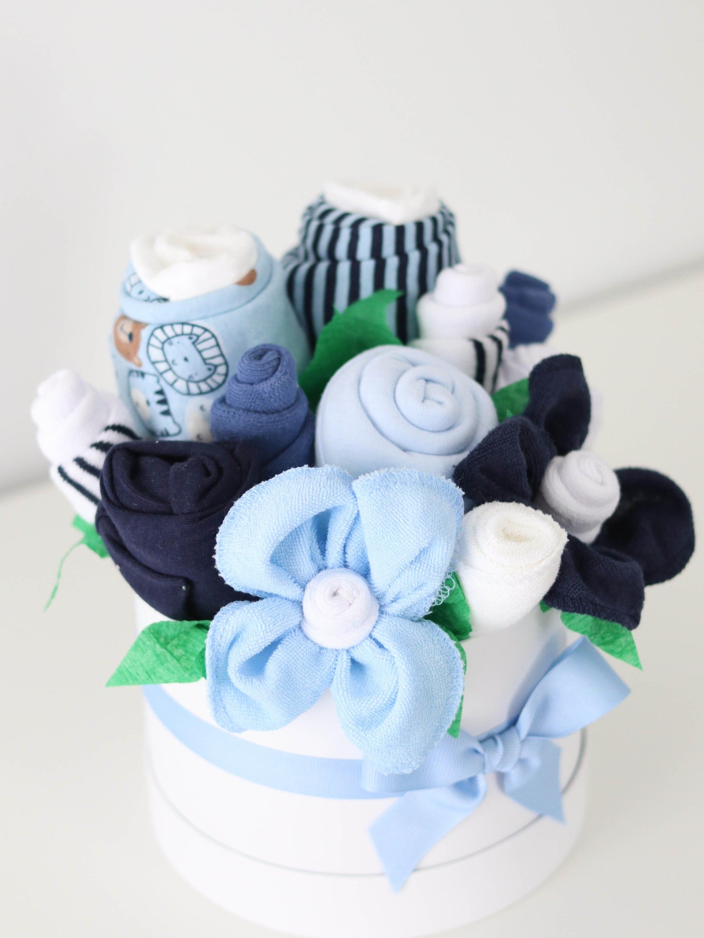 blue baby clothing flowers