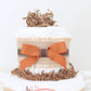 boho animals orange diaper cake bow 