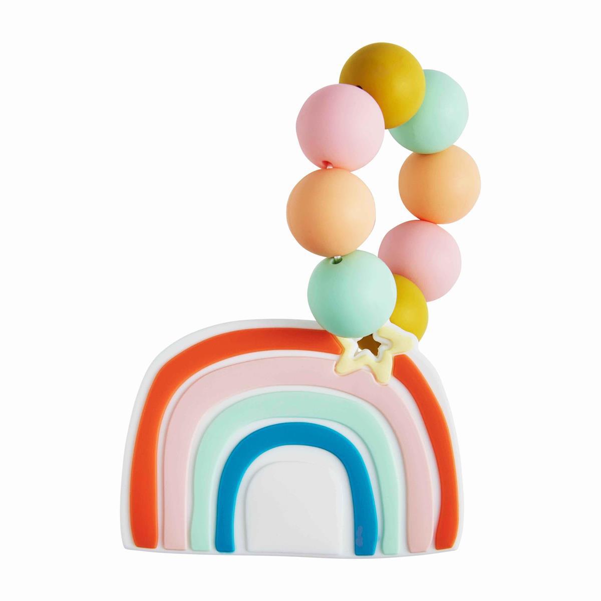 mud pie silicone rainbow teether red