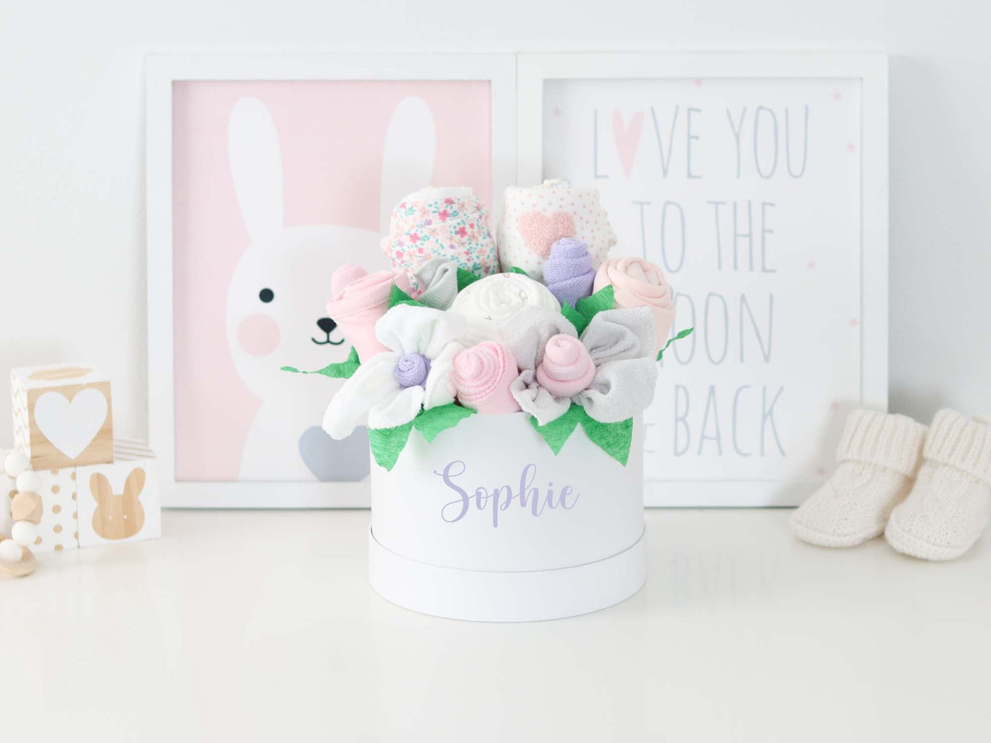 personalized baby girl gift set classic dainty floral