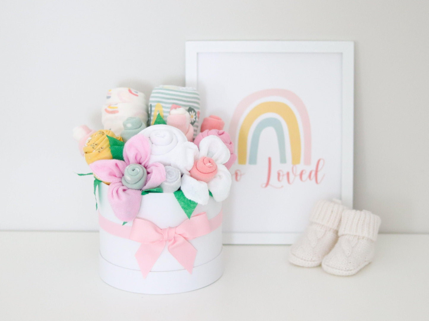 rainbow floral baby gift box classic